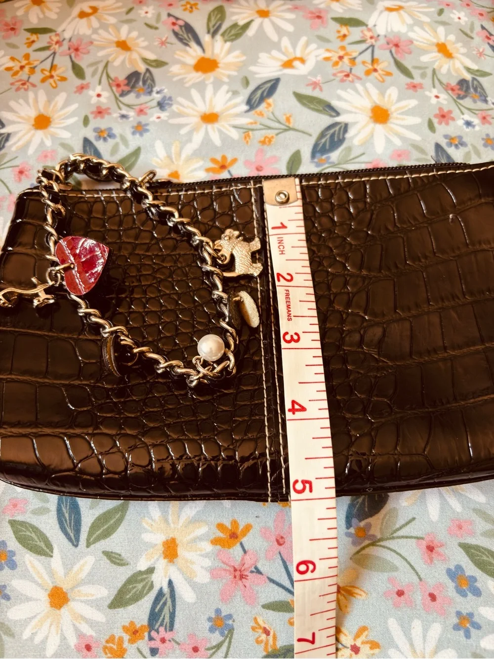 Liz Claiborne pebbled leather wristlet